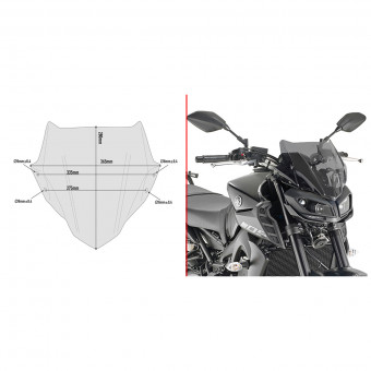 Bulle Givi Bulle fumée A2132 Yamaha MT-09 (17-20) Bulle Givi Bulle fumée A2132 Yamaha MT-09 (17-20)