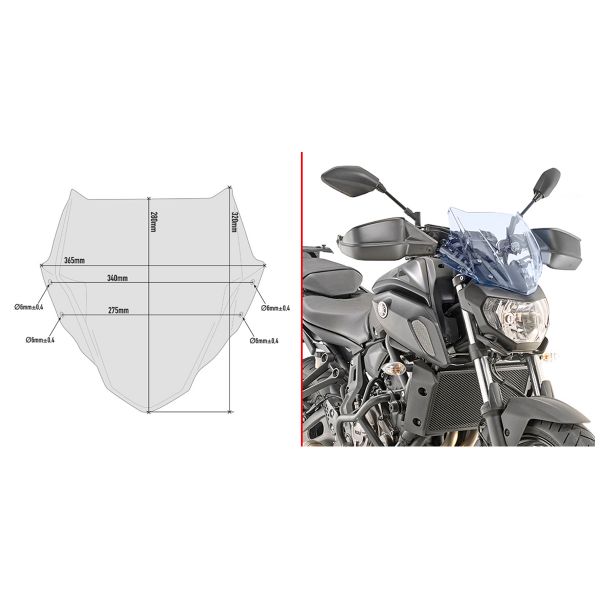 Bulle Givi Bulle fume bleue A2140BL Yamaha MT-07 (18-20)