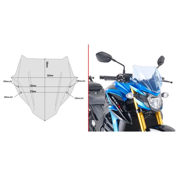 Bulle Givi Bulle fume bleue A3113BL Suzuki GSX-S750 (17-20)