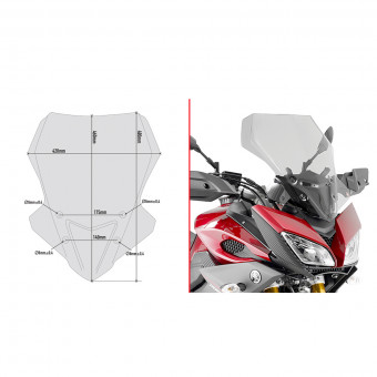 Bulle Givi Bulle fumée D2122S Yamaha MT-09 Tracer (15-17) Bulle Givi Bulle fumée D2122S Yamaha MT-09 Tracer (15-17)