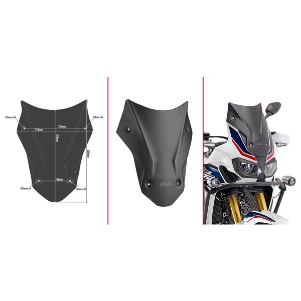Bulle Givi Bulle noire D1144BO Honda CRF1000L Africa Twin (16-19)