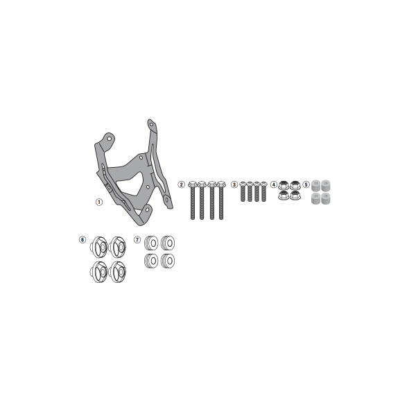 Supports Bulle & Pare-brise Givi Fixation bulle D2122KIT Yamaha MT-09 Tracer (15-17)