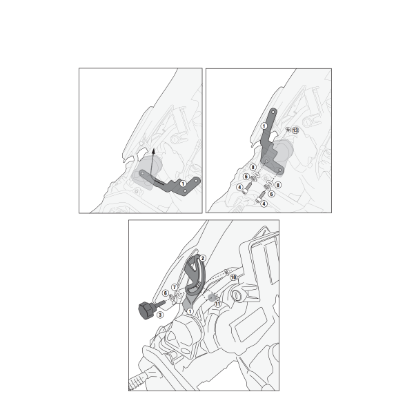 Supports Bulle & Pare-brise Givi Fixation bulle D5108KIT BMW R1200GS (13-18)