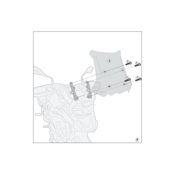 Supports Bulle & Pare-brise Givi Fixation bulle D5129KIT BMW F750GS (18-21)