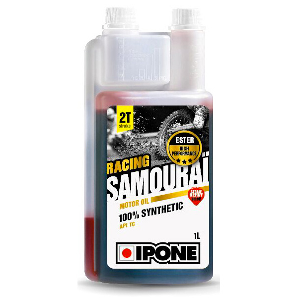Huile moteur IPONE Samourai Racing Fraise - 1 Litre 2T Doseur Huile moteur IPONE Samourai Racing Fraise - 1 Litre 2T Doseur