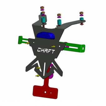Support de plaque Chaft Support de plaque Chaft Kawasaki Z750 (07-12)/Z1000 (07-09)