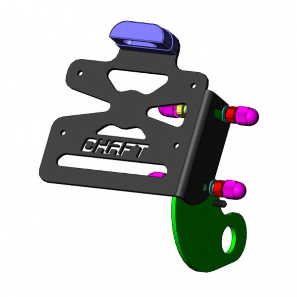 Support de plaque Chaft Support de plaque Chaft Latral Harley/Indian/Yamaha XV950