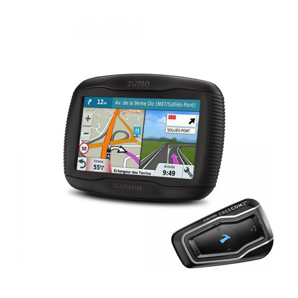 GPS-Navigation Garmin Zumo395 Travel Edition et Scala Rider Freecom 2