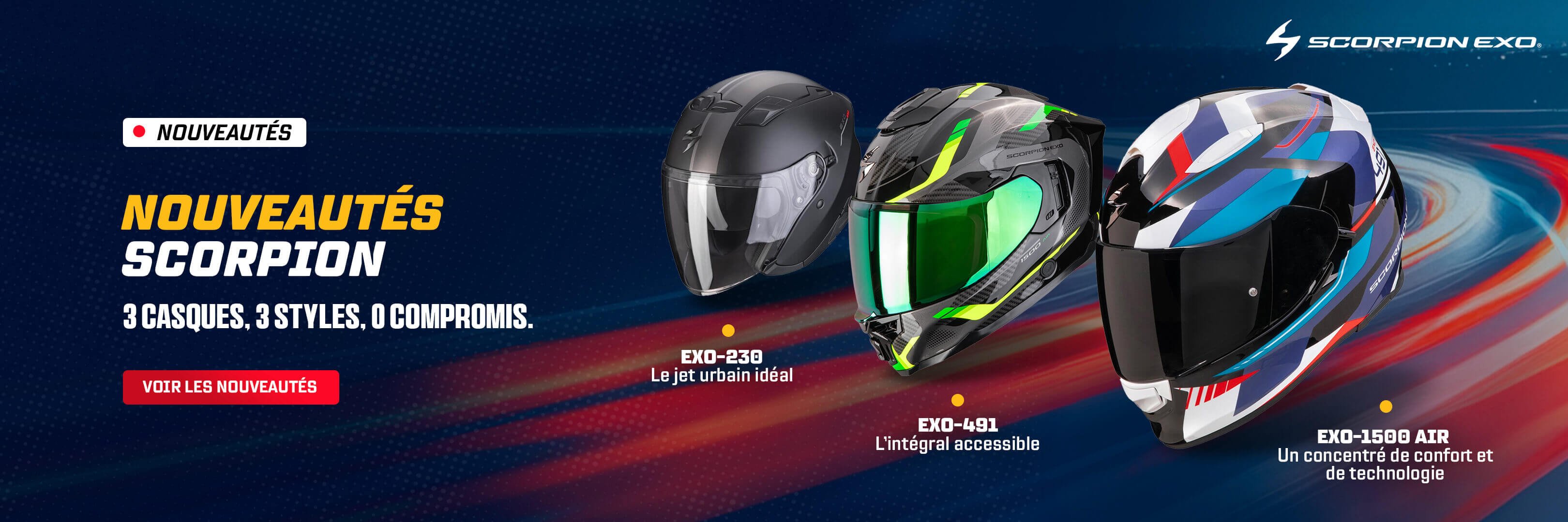 Nouveautés Scorpion : 3 casques, 3 styles, 0 compromis.
