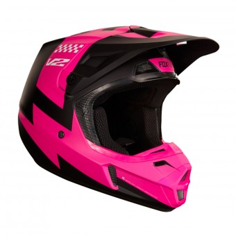 Casque Cross FOX V2 Mastar Black Pink Casque Cross FOX V2 Mastar Black Pink