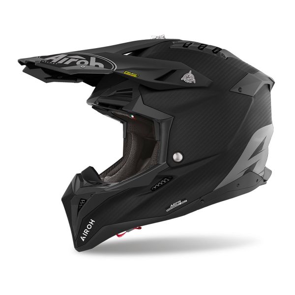 AIROH AVIATOR 3 RAMPAGE – Casco Offroad Integrale Nero Opaco, Taglia S, Calotta In HPC Carbon, Aerodinamico