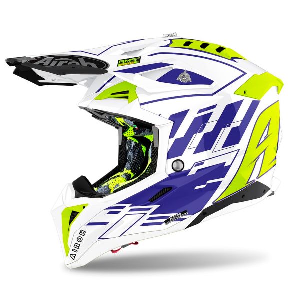 Casque Cross Airoh Aviator 3 Rampage Blue