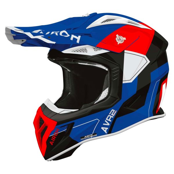 Casque Cross Airoh Aviator Ace 2 Shield Blue Red Gloss