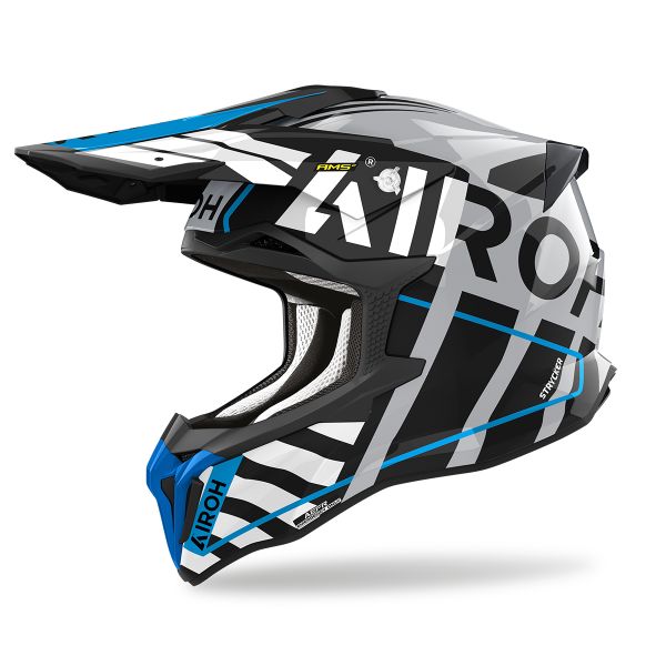 Casque Cross Airoh Strycker Brave Blue Grey