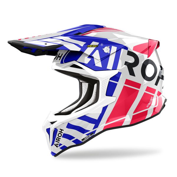 Casque Cross Airoh Strycker Brave Blue Red