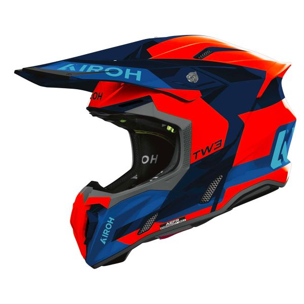 Casque Cross Airoh Twist 3 Fancy Orange Blue Gloss