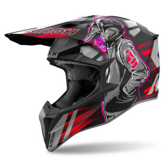 Casque Cross Airoh Wraaap Cyber Red Matt