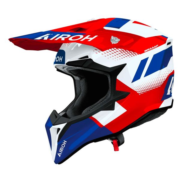 Casque Cross Airoh Wraaap Vision Red Blue Gloss