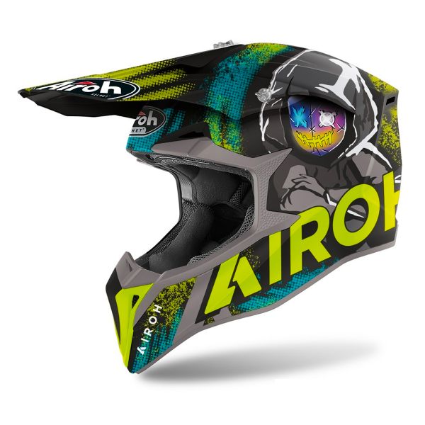 Casque Cross Airoh Wraap Alien Yellow Matt