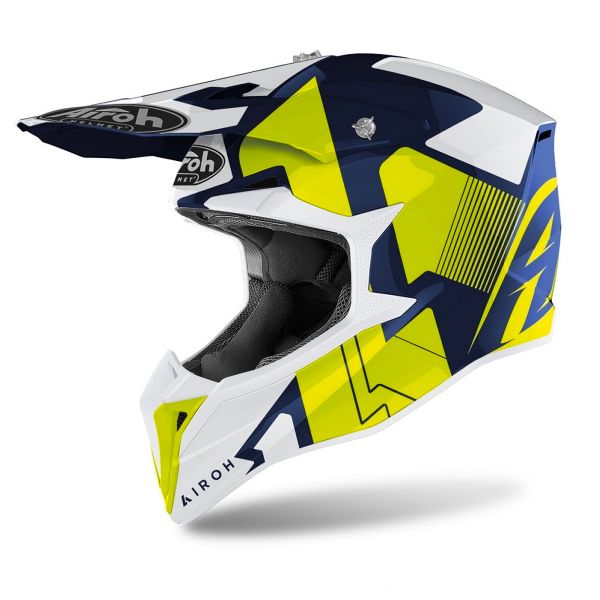 Casque Cross Airoh Wraap Raze Blue