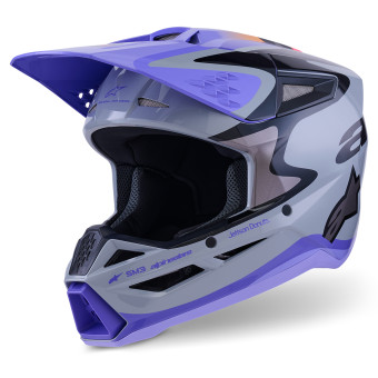 Casque Cross Alpinestars Jettson S-M3 Gray Purple Black Glossy Casque Cross Alpinestars Jettson S-M3 Gray Purple Black Glossy