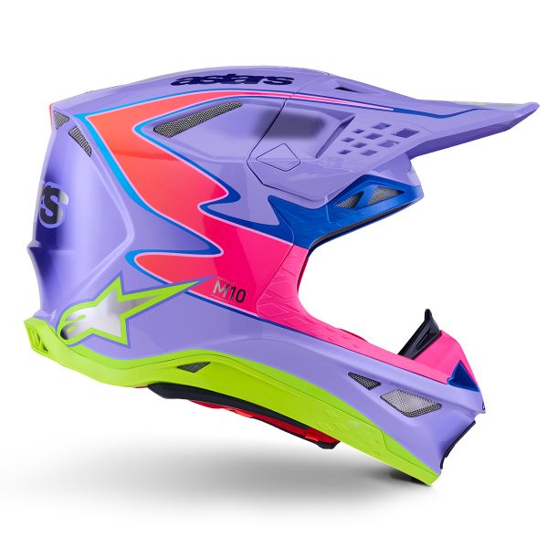 Alpinestars S-M10 Jett Lawrence R01 Purple Pink FL Yellow Fluo Glossy