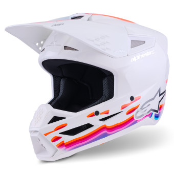 Casque Cross Alpinestars S-M3 Force White Glossy
