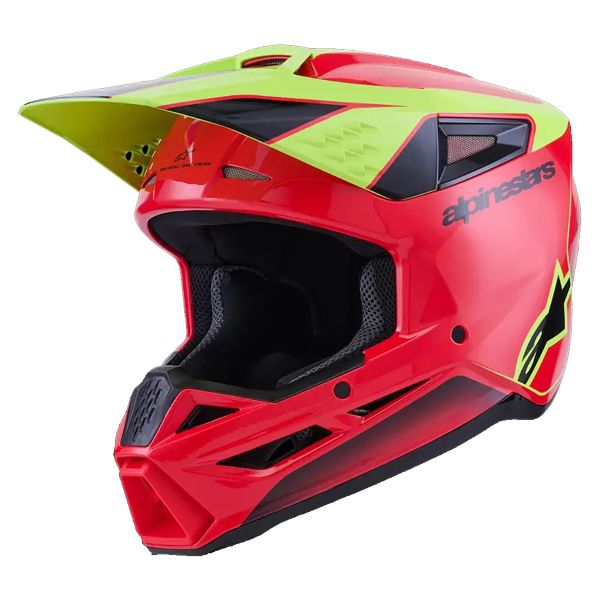 Casque Cross Alpinestars S-M3 Fray Red Yellow Fluo Black Glossy