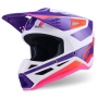 Casque Cross Alpinestars S-M3 Heat White Purple Pink Glossy