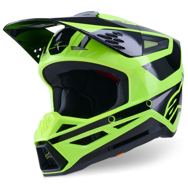 Casque Cross Alpinestars S-M3 Heat Yellow Fluo Black Glossy