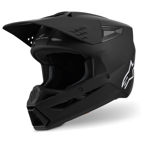 Casque Cross Alpinestars S-M3 Solid Black Matt Casque Cross Alpinestars S-M3 Solid Black Matt