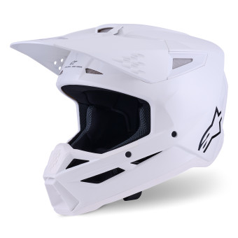 Casque Cross Alpinestars S-M3 Solid White Glossy Casque Cross Alpinestars S-M3 Solid White Glossy