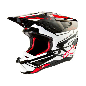 Casque Cross Alpinestars S-M5 Action 2 Black White Bright Red