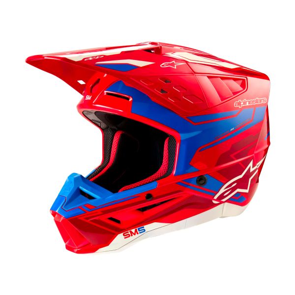 Casque Cross Alpinestars S-M5 Action 2 Bright Red Blue Casque Cross Alpinestars S-M5 Action 2 Bright Red Blue