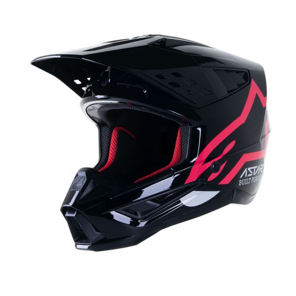 Casque Cross Alpinestars S-M5 Compass Black Diva Pink