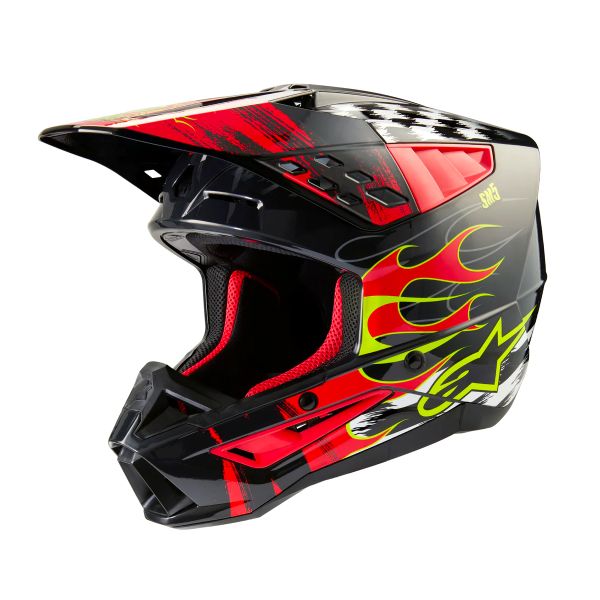 Casque Cross Alpinestars S-M5 Rash Dark Grey Bright Red