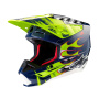 Casque Cross Alpinestars S-M5 Rash Night Navy Yellow Fluo