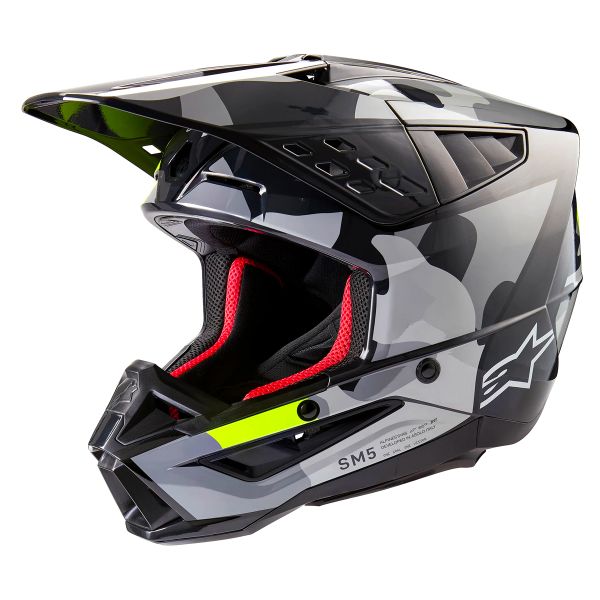 Casque Cross Alpinestars S-M5 Rover 2 Dark Grey Yellow Fluo