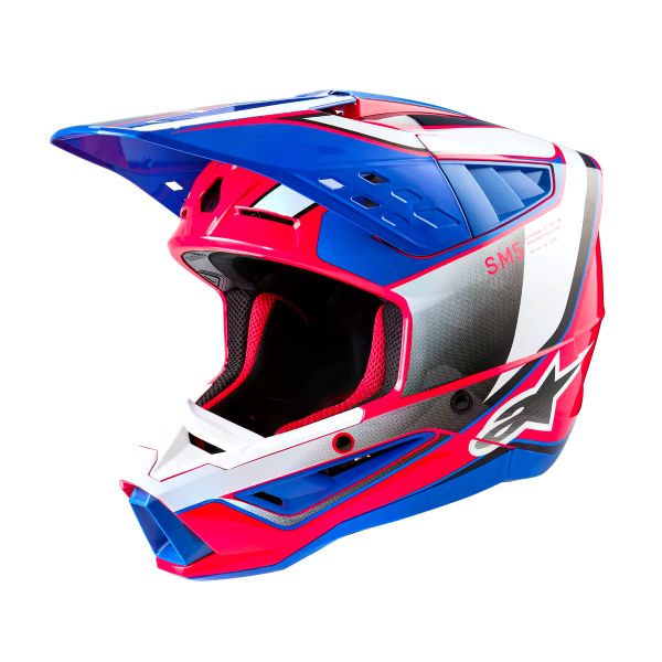 Casque Cross Alpinestars S-M5 Sail White Diva Pink Enamel Blue Casque Cross Alpinestars S-M5 Sail White Diva Pink Enamel Blue