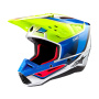 Casque Cross Alpinestars S-M5 Sail Yellow Fluo Enamel Blue Silver