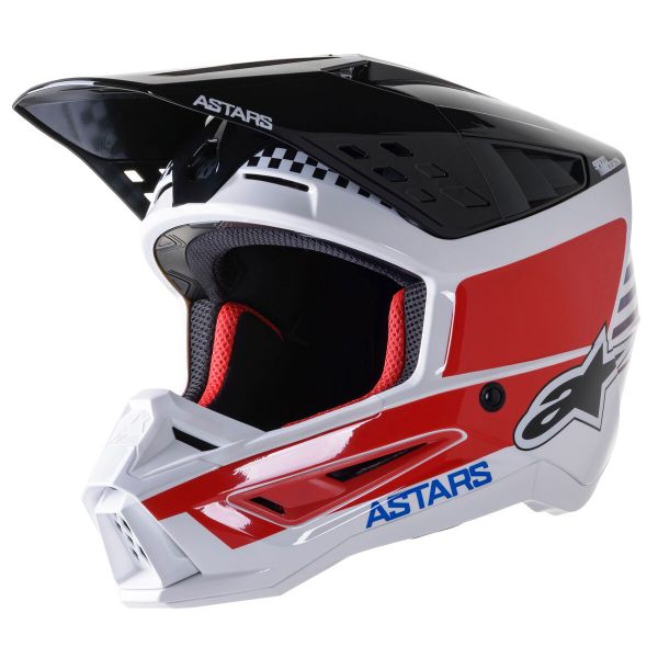 Casque Cross Alpinestars S-M5 Speed White Dark Blue Red
