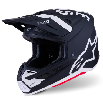 Casque Cross Alpinestars S-M7 Dasher Black White Matt Casque Cross Alpinestars S-M7 Dasher Black White Matt