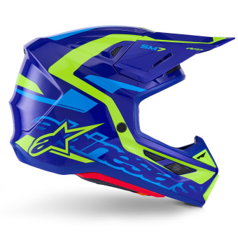 Alpinestars S-M7 Deed Blue Yellow Fluo Glossy
