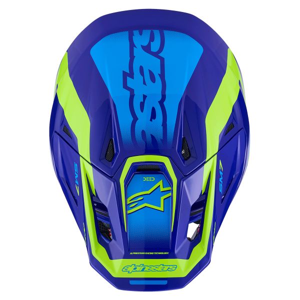 Alpinestars S-M7 Deed Blue Yellow Fluo Glossy