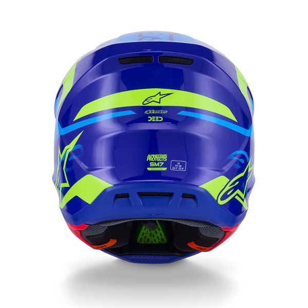 Alpinestars S-M7 Deed Blue Yellow Fluo Glossy