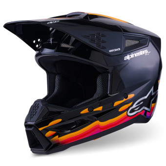 Casque Cross Alpinestars S-M7 Solid Black Glossy