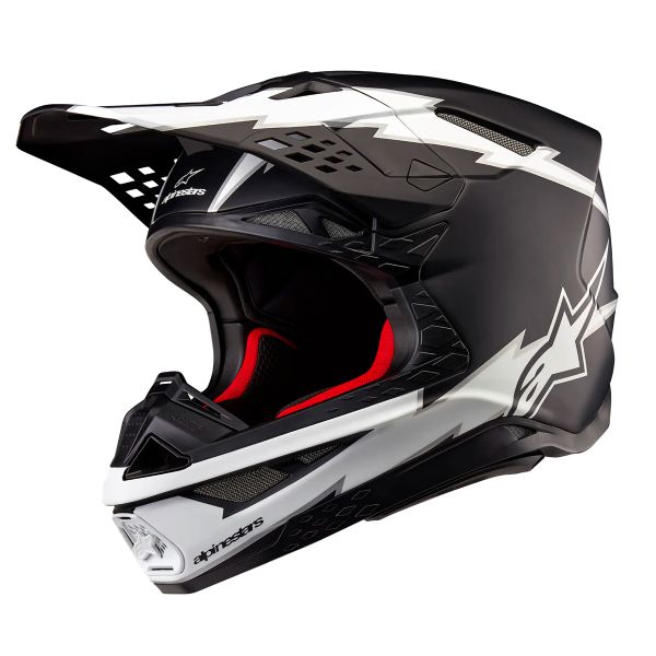 Casque Cross Alpinestars Supertech S-M10 Ampress Black White Matt