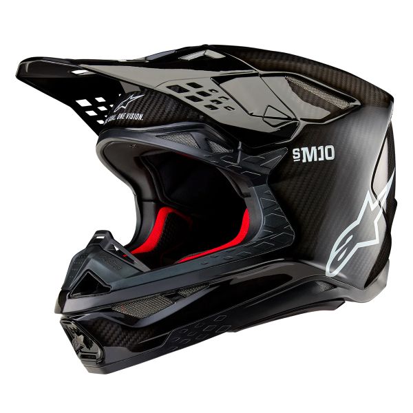 Casque Cross Alpinestars Supertech S-M10 Black Glossy Carbon