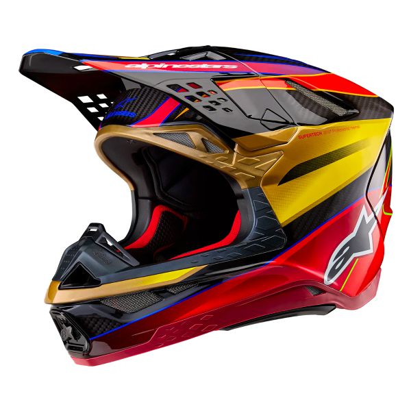 Casque Cross Alpinestars Supertech S-M10 Era Gold Yellow Rio Red