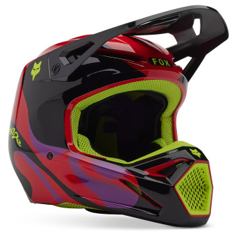 Casque Cross FOX V1 Emotion Fluo Red